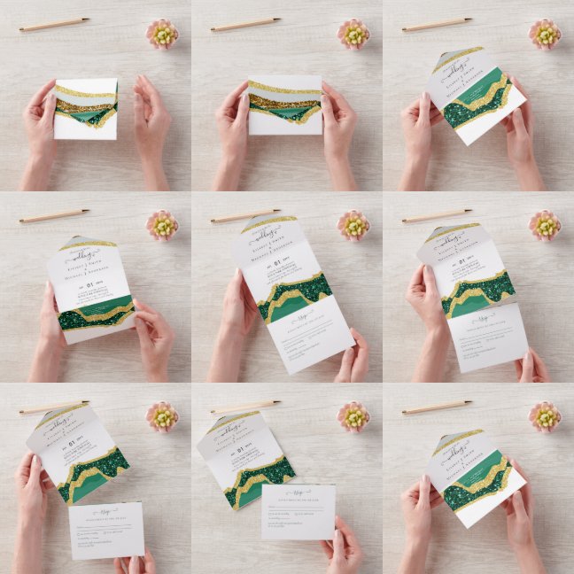 Sublime Emerald Green Gold Agate Wedding