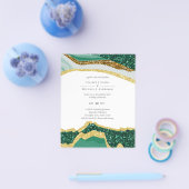 Sublime Emerald Green Gold Agate Wedding Flyer (Enkel)