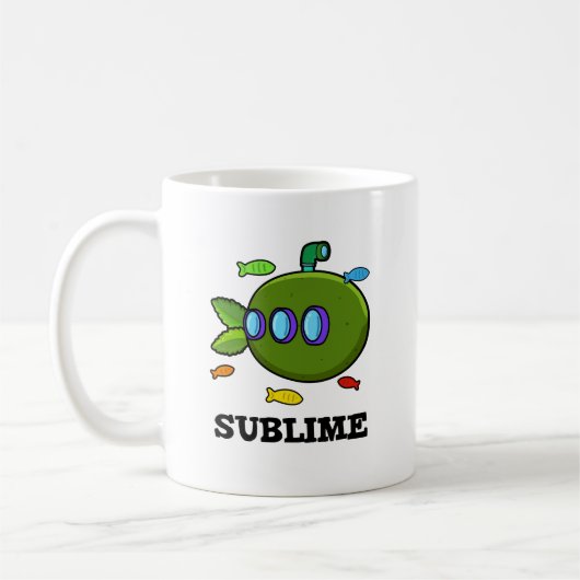 Sublime Funny Submarine Fruit Limoen Pun Koffiemok (Links)
