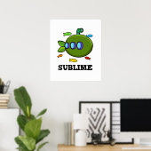 Sublime Funny Submarine Fruit Limoen Pun Poster (Thuiskantoor)