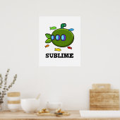 Sublime Funny Submarine Fruit Limoen Pun Poster (Keuken)