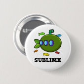Sublime Funny Submarine Fruit Limoen Pun Ronde Button 5,7 Cm (Voorkant /achterkant)