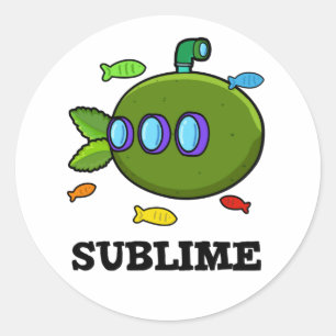 Sublime Funny Submarine Fruit Limoen Pun Ronde Sticker