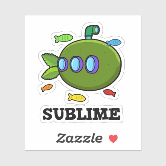 Sublime Funny Submarine Fruit Limoen Pun Sticker (Vel)