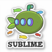 Sublime Funny Submarine Fruit Limoen Pun Sticker (Voorkant)