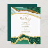 Sublime Green Gold Agate Wedding Invitations (Voorkant / Achterkant)