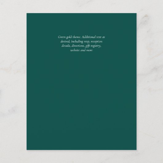 Sublime Green Gold Agate Wedding Invitations (Achterkant)