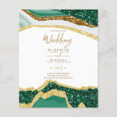 Sublime Green Gold Agate Wedding Invitations (Voorkant)