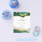 Sublime Groen Goud Agaat Glitter Bruiloft Flyer (Enkel)