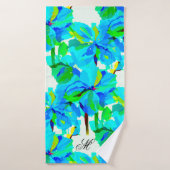 Sublime Himalayan Poppy Aqua Green Floral Pattern Badhanddoek (Badhanddoek)