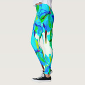 Sublime Himalayan Poppy Aqua Green Floral Pattern Leggings (Links)