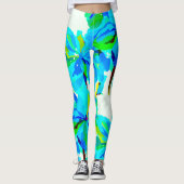 Sublime Himalayan Poppy Aqua Green Floral Pattern Leggings (Voorkant)