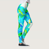 Sublime Himalayan Poppy Aqua Green Floral Pattern Leggings (Rechts)