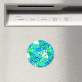 Sublime Himalayan Poppy Aqua Green Floral Pattern Magneet (Insitu (Vaatwasser))