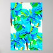 Sublime Himalayan Poppy Aqua Green Floral Pattern Poster (Voorkant)