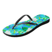 Sublime Himalayan Poppy Aqua Green Floral Pattern Teenslippers (Schuin)