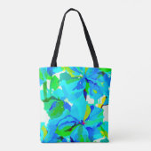 Sublime Himalayan Poppy Aqua Green Floral Pattern Tote Bag (Achterkant)
