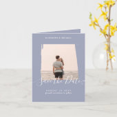 Sublime Minimalist FOTO Opslagdatum Stofblauw Kaart (Gele Bloem)