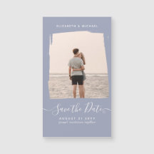 Sublime Minimalist FOTO Save The Date Stof Blauw