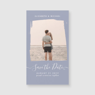 Sublime Minimalist FOTO Save The Date Stof Blauw