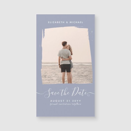 Sublime Minimalist FOTO Save The Date Stof Blauw (Voorkant)