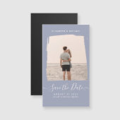 Sublime Minimalist FOTO Save The Date Stof Blauw (Voorkant / Achterkant)