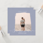 Sublime Minimalistische FOTO Save the Date Dusty B Kaart (Voorkant / Achterkant in situ)