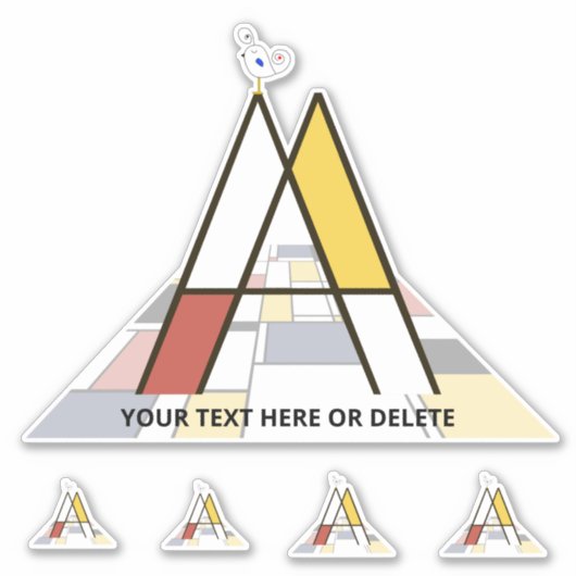 Sublime Neoplasticisme Art Monogram. Brief A Sticker (Voorkant)