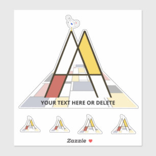 Sublime Neoplasticisme Art Monogram. Brief A Sticker