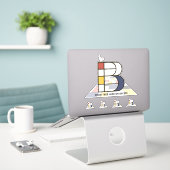 Sublime Neoplasticisme Art Monogram. Brief B Sticker (Laptop op bureau)