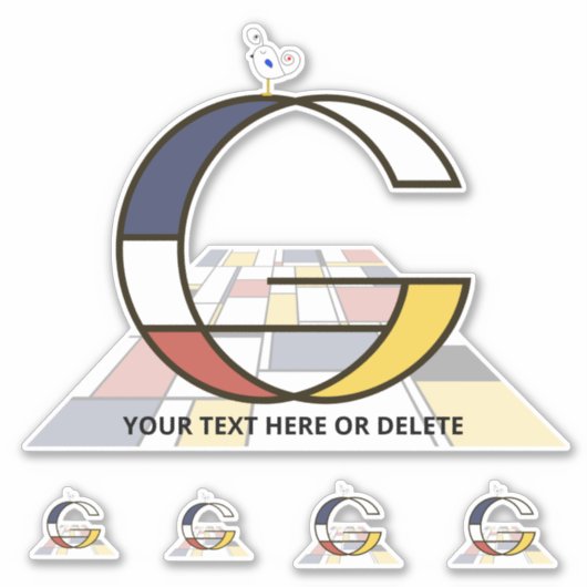 Sublime Neoplasticisme Art Monogram. Brief G Sticker (Voorkant)