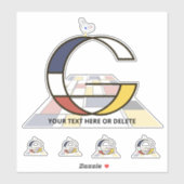 Sublime Neoplasticisme Art Monogram. Brief G Sticker (Vel)