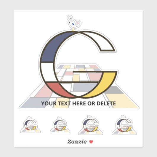 Sublime Neoplasticisme Art Monogram. Brief G Sticker (Vel)