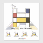 Sublime Neoplasticisme Art Monogram. Brief H Sticker (Vel)