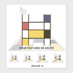 Sublime Neoplasticisme Art Monogram. Brief H Sticker