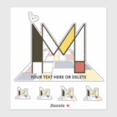 Sublime Neoplasticisme Art Monogram. Brief M Sticker (Vel)