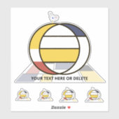 Sublime Neoplasticisme Art Monogram. Brief O Sticker (Vel)