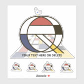 Sublime Neoplasticisme Art Monogram. Brief Q Sticker (Vel)