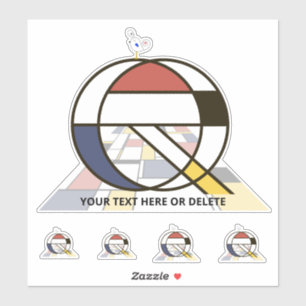 Sublime Neoplasticisme Art Monogram. Brief Q Sticker