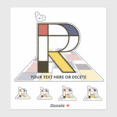 Sublime Neoplasticisme Art Monogram. Brief R Sticker (Vel)