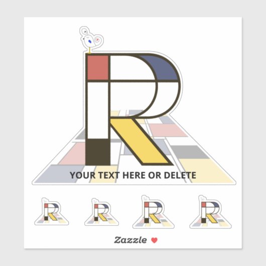 Sublime Neoplasticisme Art Monogram. Brief R Sticker (Vel)