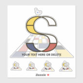 Sublime Neoplasticisme Art Monogram. Brief S Sticker (Vel)