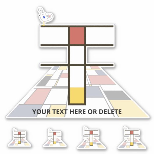 Sublime Neoplasticisme Art Monogram. Brief T Sticker (Voorkant)