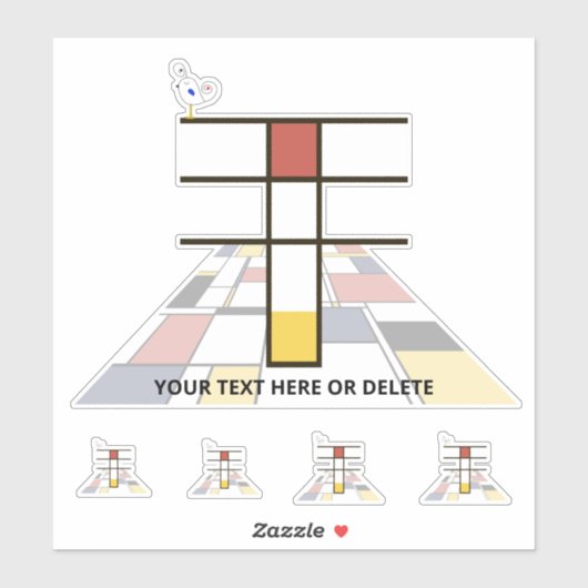 Sublime Neoplasticisme Art Monogram. Brief T Sticker (Vel)