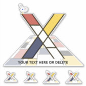 Sublime Neoplasticisme Art Monogram. Brief X Sticker (Voorkant)