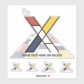 Sublime Neoplasticisme Art Monogram. Brief X Sticker (Vel)