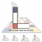 Sublime Neoplasticisme Art Monogram. Letter L Sticker (Voorkant)