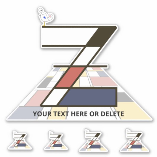 Sublime Neoplasticisme Art Monogram. Letter Z Sticker (Voorkant)