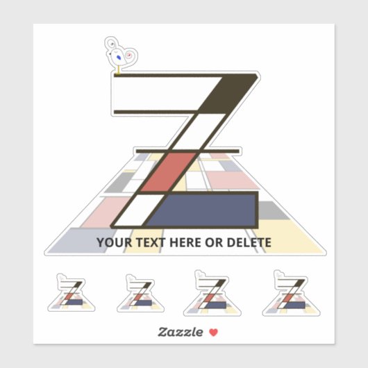 Sublime Neoplasticisme Art Monogram. Letter Z Sticker (Vel)