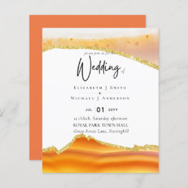 Sublime Oranje Gold Agate Wedding INVITES BUDGET